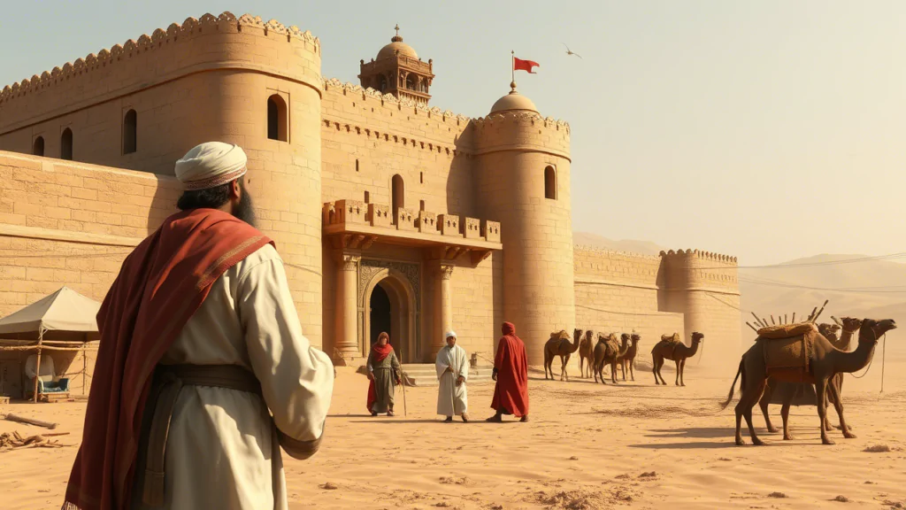 قلعة الجلالي: رحلة عبر الزمن لاكتشاف تاريخها وأسرارها العريقة 3 صورة الأمير مير علي الميراني وهو يتجول في القلعة العربية